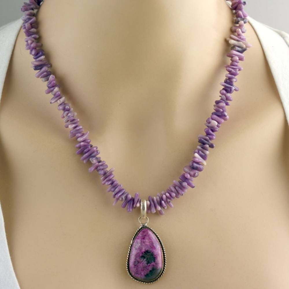 Purple Coral & Agate Necklace Set